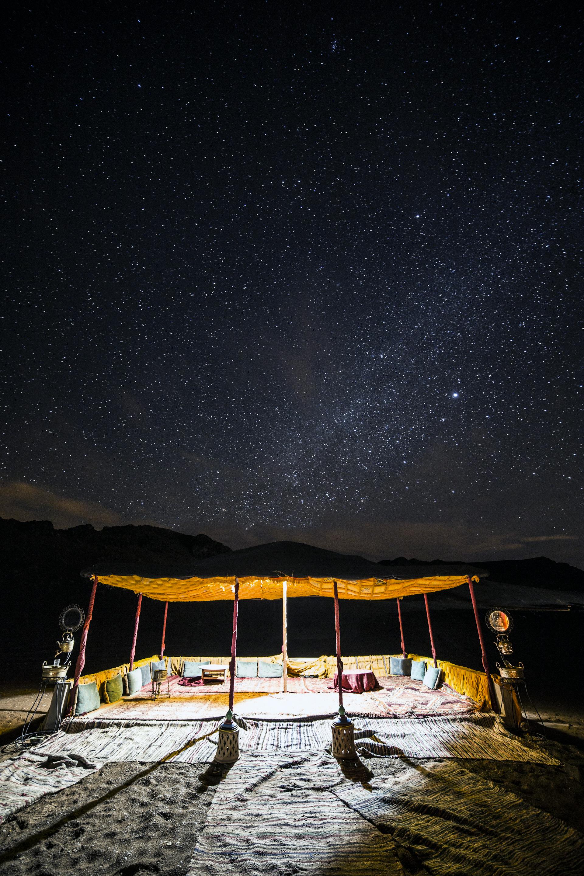 Bedouin camp at night